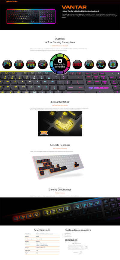 Cougar Keyboard Vantar AX(Nordic)